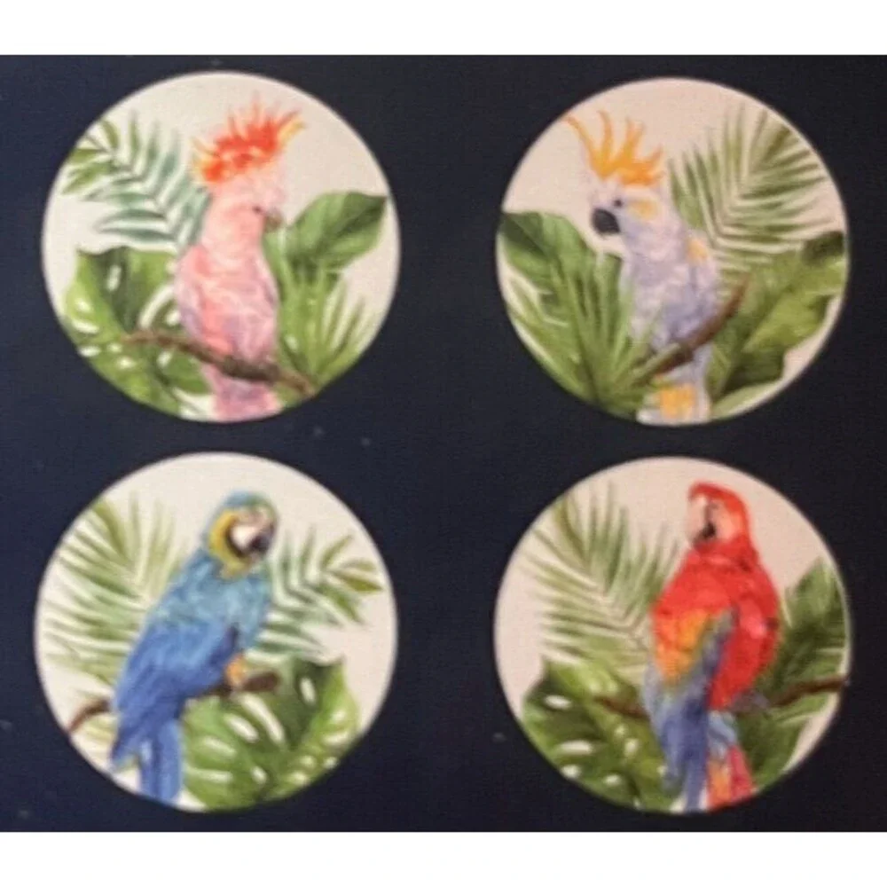 Tommy Bahama Birds Parrot Cockatiel Melamine Dinner Plates 11
